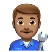 Émoji 👨🏽‍🔧 Mécanicien : Peau Légèrement Mate sur Apple iOS 12.1.
