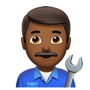 👨🏾‍🔧 Emoji Mecánico: Tono De Piel Oscuro Medio en Apple iOS 12.1.