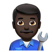 👨🏿‍🔧 Emoji Mecánico: Tono De Piel Oscuro en Apple iOS 12.1.