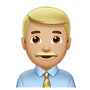 Emoji 👨🏼‍💼 Impiegato: Carnagione Abbastanza Chiara su Apple iOS 12.1.
