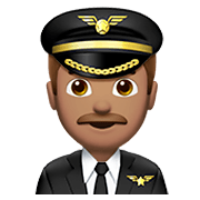 👨🏽‍✈️ Emoji Piloto De Avião Homem: Pele Morena na Apple iOS 12.1.