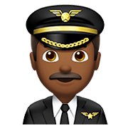 👨🏾‍✈️ Emoji Piloto De Avião Homem: Pele Morena Escura na Apple iOS 12.1.