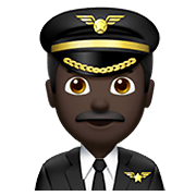 Émoji 👨🏿‍✈️ Pilote Homme : Peau Foncée sur Apple iOS 12.1.