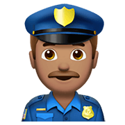 👮🏽‍♂️ Emoji Policial Homem: Pele Morena na Apple iOS 12.1.
