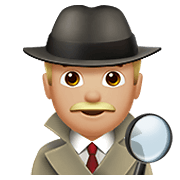 🕵🏼‍♂️ Emoji Detetive Homem: Pele Morena Clara na Apple iOS 12.1.