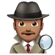🕵🏽‍♂️ Emoji Detetive Homem: Pele Morena na Apple iOS 12.1.