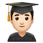 👨🏻‍🎓 Emoji Estudante: Pele Clara na Apple iOS 12.1.