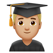 👨🏼‍🎓 Emoji Estudiante Hombre: Tono De Piel Claro Medio en Apple iOS 12.1.