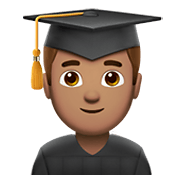 Emoji 👨🏽‍🎓 Studente: Carnagione Olivastra su Apple iOS 12.1.