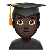 👨🏿‍🎓 Emoji Estudante: Pele Escura na Apple iOS 12.1.