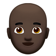 Emoji 👨🏿‍🦲 Uomo: Carnagione Scura E Calvo su Apple iOS 12.1.