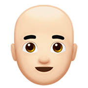 👨🏻‍🦲 Emoji Hombre: Tono De Piel Claro Y Sin Pelo en Apple iOS 12.1.