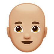👨🏼‍🦲 Emoji Hombre: Tono De Piel Claro Medio Y Sin Pelo en Apple iOS 12.1.