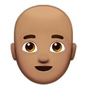 Emoji 👨🏽‍🦲 Uomo: Carnagione Olivastra E Calvo su Apple iOS 12.1.