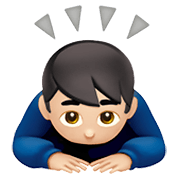 🙇🏻‍♂️ Emoji Homem Fazendo Reverência: Pele Clara na Apple iOS 12.1.