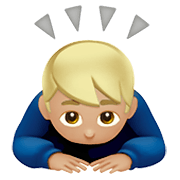 Emoji 🙇🏼‍♂️ Uomo Che Fa Inchino Profondo: Carnagione Abbastanza Chiara su Apple iOS 12.1.