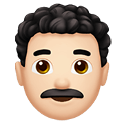 👨🏻‍🦱 Emoji Hombre: Tono De Piel Claro Y Pelo Rizado en Apple iOS 12.1.