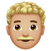 Émoji 👨🏼‍🦱 Homme : Peau Moyennement Claire Et Cheveux Bouclés sur Apple iOS 12.1.