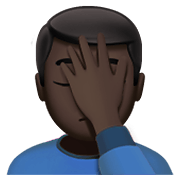 🤦🏿‍♂️ Emoji Hombre Con La Mano En La Frente: Tono De Piel Oscuro en Apple iOS 12.1.