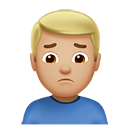 🙍🏼‍♂️ Emoji Hombre Frunciendo El Ceño: Tono De Piel Claro Medio en Apple iOS 12.1.