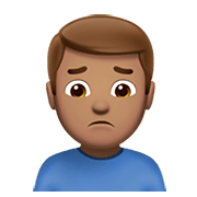 Emoji 🙍🏽‍♂️ Uomo Corrucciato: Carnagione Olivastra su Apple iOS 12.1.