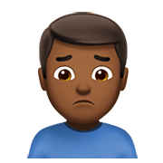 🙍🏾‍♂️ Emoji Hombre Frunciendo El Ceño: Tono De Piel Oscuro Medio en Apple iOS 12.1.