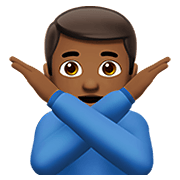 🙅🏾‍♂️ Emoji Homem Fazendo Gesto De «não»: Pele Morena Escura na Apple iOS 12.1.