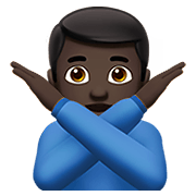 Emoji 🙅🏿‍♂️ Uomo Con Gesto Di Rifiuto: Carnagione Scura su Apple iOS 12.1.