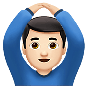 🙆🏻‍♂️ Emoji Mann mit Händen auf dem Kopf: helle Hautfarbe Apple iOS 12.1.