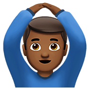 🙆🏾‍♂️ Emoji Mann mit Händen auf dem Kopf: mitteldunkle Hautfarbe Apple iOS 12.1.