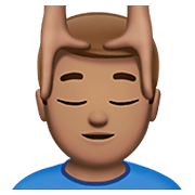 Émoji 💆🏽‍♂️ Homme Qui Se Fait Masser : Peau Légèrement Mate sur Apple iOS 12.1.