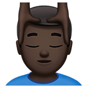 💆🏿‍♂️ Emoji Mann, der eine Kopfmassage bekommt: dunkle Hautfarbe Apple iOS 12.1.
