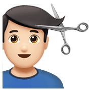 💇🏻‍♂️ Emoji Mann beim Haareschneiden: helle Hautfarbe Apple iOS 12.1.