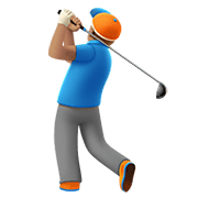 🏌🏽‍♂️ Emoji Hombre Jugando Al Golf: Tono De Piel Medio en Apple iOS 12.1.