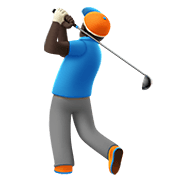 🏌🏿‍♂️ Emoji Hombre Jugando Al Golf: Tono De Piel Oscuro en Apple iOS 12.1.