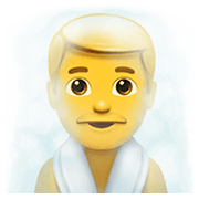 Emoji 🧖‍♂️ Uomo In Sauna su Apple iOS 12.1.