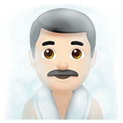 🧖🏻‍♂️ Emoji Homem Na Sauna: Pele Clara na Apple iOS 12.1.