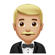 🤵🏼 Emoji Person im Smoking: mittelhelle Hautfarbe Apple iOS 12.1.