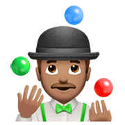 Emoji 🤹🏽‍♂️ Giocoliere Uomo: Carnagione Olivastra su Apple iOS 12.1.