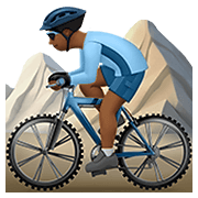 🚵🏾‍♂️ Emoji Mountainbiker: mitteldunkle Hautfarbe Apple iOS 12.1.