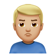 🙎🏼‍♂️ Emoji Hombre Haciendo Pucheros: Tono De Piel Claro Medio en Apple iOS 12.1.