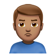 Emoji 🙎🏽‍♂️ Uomo Imbronciato: Carnagione Olivastra su Apple iOS 12.1.