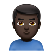Emoji 🙎🏿‍♂️ Uomo Imbronciato: Carnagione Scura su Apple iOS 12.1.