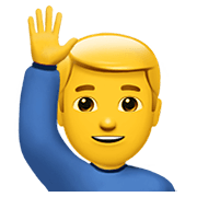 🙋‍♂️ Emoji Homem Levantando A Mão na Apple iOS 12.1.