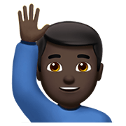 🙋🏿‍♂️ Emoji Hombre Con La Mano Levantada: Tono De Piel Oscuro en Apple iOS 12.1.