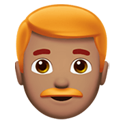 Émoji 👨🏽‍🦰 Homme : Peau Légèrement Mate Et Cheveux Roux sur Apple iOS 12.1.
