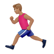 🏃🏽‍♂️ Emoji Hombre Corriendo: Tono De Piel Medio en Apple iOS 12.1.