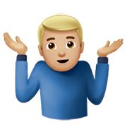 🤷🏼‍♂️ Emoji Hombre Encogido De Hombros: Tono De Piel Claro Medio en Apple iOS 12.1.