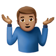 Emoji 🤷🏽‍♂️ Uomo Che Scrolla Le Spalle: Carnagione Olivastra su Apple iOS 12.1.