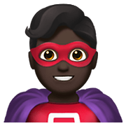 Emoji 🦸🏿‍♂️ Supereroe Uomo: Carnagione Scura su Apple iOS 12.1.